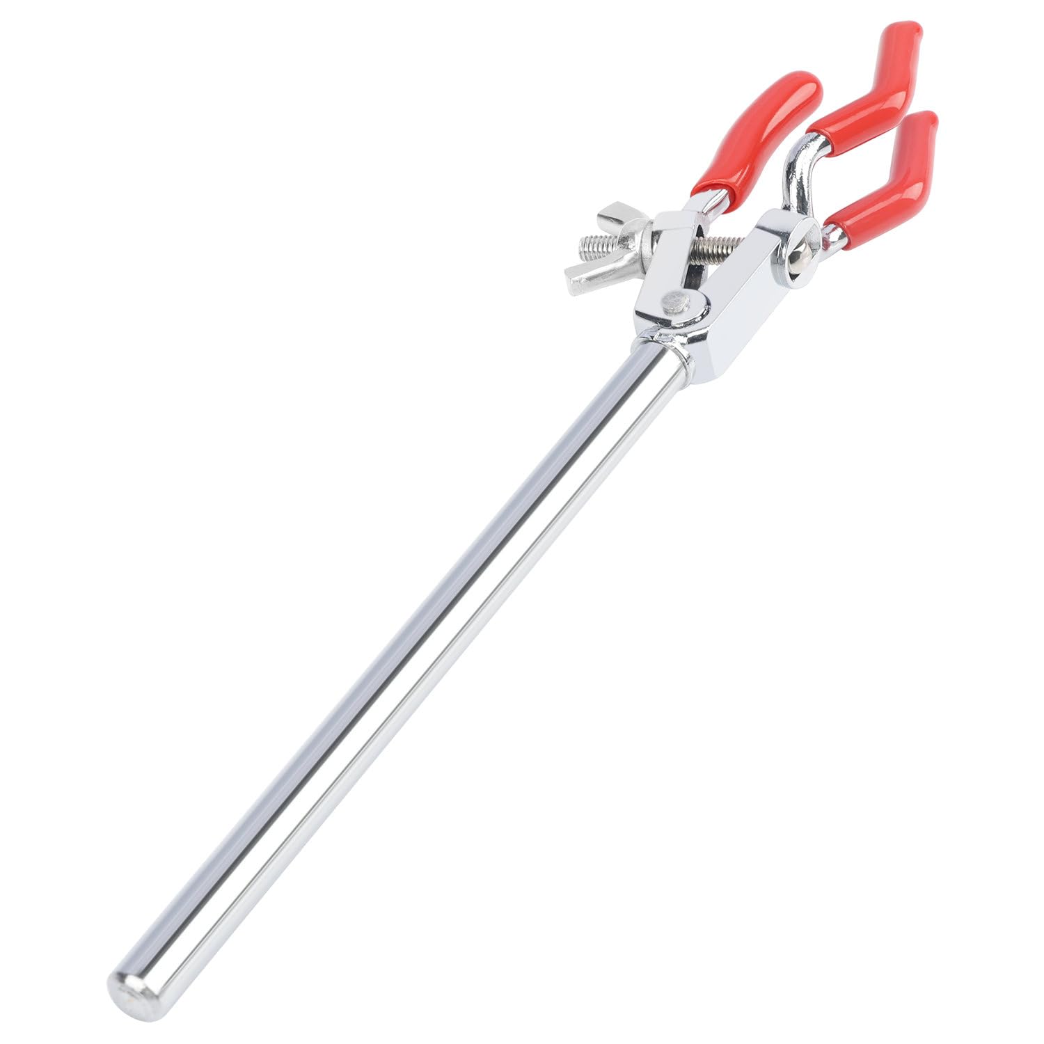 Stonylab Silver Small 3-Prong Adjustable Clamp, Sturdy Finger-Style Multipurpose Swivel Clamp For Laboratory Extension, Lab Accessory