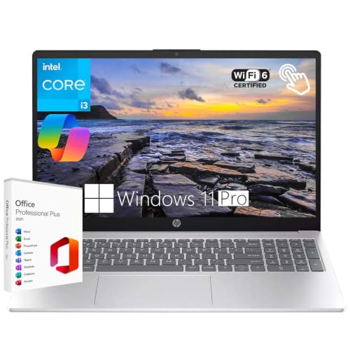 Image of HP 15.6 inch New Touchscreen Business Laptop, Intel Core i3-1315U (6-core) • 32GB RAM • 2TB SSD, Intel UHD Graphics|Long Battery Life|Fast Charge|WiFi 6E|Lifetime MS|Win 11 Pro w /Copilot - Silver