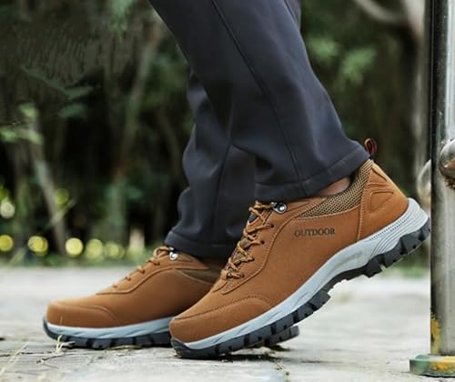 Miniatura 6 de Zapatos de senderismo para hombre, zapatos de senderismo impermeables de parte superior baja, ligeros, antideslizantes, para caminar al aire libre