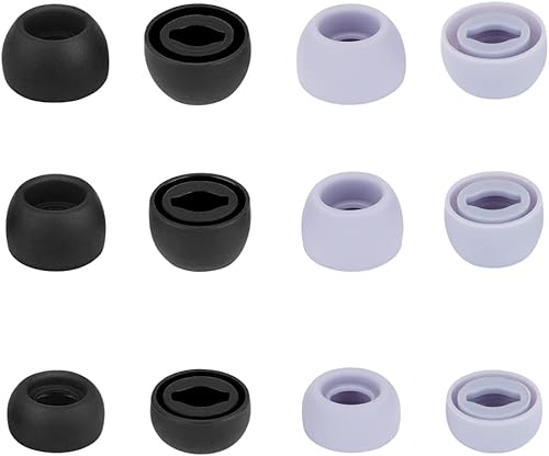 Miniatura 8 de Puntas de repuesto compatibles con Samsung Galaxy Buds Pro  Puntas flexibles de goma de silicona para auriculares  S M L 6 pares (negro + morado)