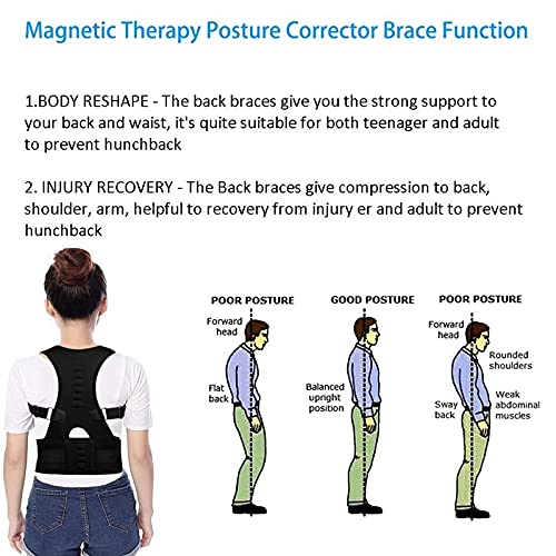 Corrector de Postura con Terapia magnética, cinturón de Soporte para Hombros y Espalda, Tirantes y cinturón de Soporte para Hombres y Mujeres, Corrector de Postura para h