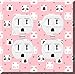 Double Duplex Outlet Cover Wall Plate - Cute Baby Animals Pattern on Pink Background