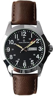 Carlington Aristocrat Series Analog Day & Date Watches for Men with Premium Leather Strap - CT 1073