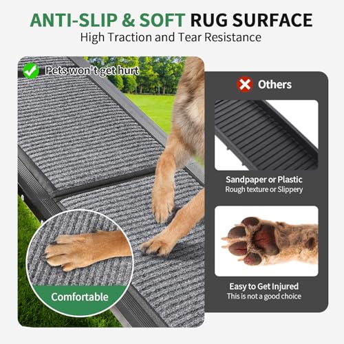 Dog-Ramp-for-Car-Longest-71-Portable-Folding-Pet-Ramp-with-Extra-Pet-Blanket-Car-Ramp-with-Non-Slip-Rug-Surface-Gentler-Dog-Stairs-for-Medium-Large-Dogs-Enter-a-Car-SUV-Truck Dog Ramp for Car Longest 71 Portable Folding Pet Ramp with Extra Pet Blanket Car Ramp with Non Slip Rug Surface Gentler Dog Stairs for Medium Large Dogs Enter a Car SUV Truck
