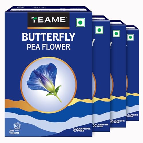 Image of TE-A-ME - Butterfly Pea - Blue Colored Flower Tea - 200gm (200+ Cups) | 50g - Pack of 4 | SUPER ANTIOXIDANT | Caffeine Free || Aparajita - Shankhpushpi || Flower Based - Herbal Tea | Helps Relieve Stress