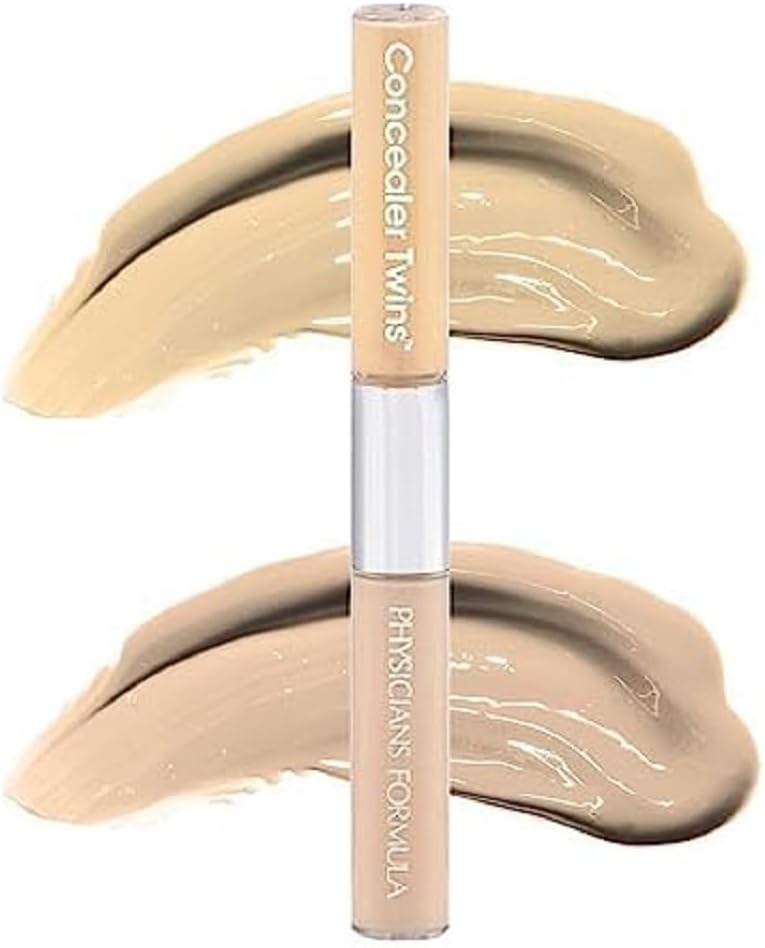 Twins 2-in-1 Liquid Concealer - Color Corrective and Light Flesh-Tone, Transfer & Water Resistant, Yellow/Light Shade