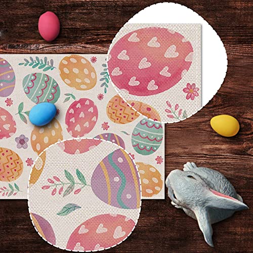 Nepnuser Linen Happy Easter Table Runner 90 Inches Long Spring Easter Egg Decoration Farmhouse Home Dining Room Kitchen Table Decor #TOP3