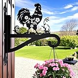 Plant Hanger Outdoor & Indoor, Chicken Decor Hanging Basket Hooks, Wall Hangers for Hanging Plant, Flower Basket, Bird Feeder, Lantern, Wind Chimes, Chicken Coop Accessories-Patio, Garden, Home Decor