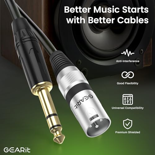 Cable XLR macho a TRS 6.35mm de 15 pies GEARit miniatura 4