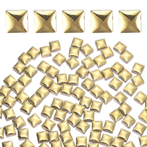 sourcing map Piastrelle a mosaico per artigianato, 0,2 kg, quadrate, smaltate, 1,0 x 1,0 cm, in ceramica dorata, per immagini fai da te, gioielli fatti a mano, decorazioni artistiche e regali