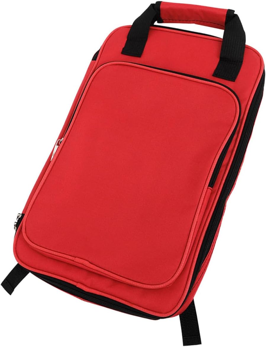 YARNOW Drumstick Bag Oxford Cloth Thickened Stick Holder Pouch with Shoulder Straps Portable Red Drumstick Storage Case for Drummers and Percussion Players