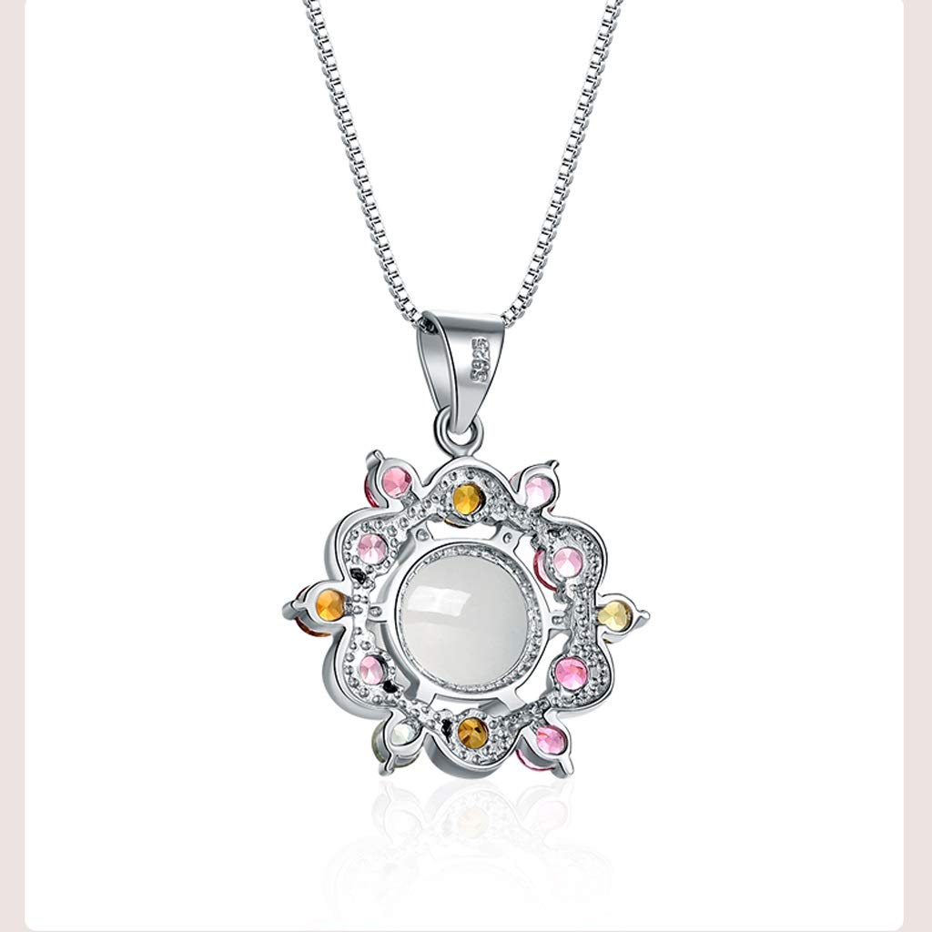 Collane con Ciondolo Collana Bianca con Stella a Sei Punte S925 Ciondolo in Pietra di Luna intarsiata in Argento con Collana Collane Regalo con Ciondolo Delicato per Donne Ragazze