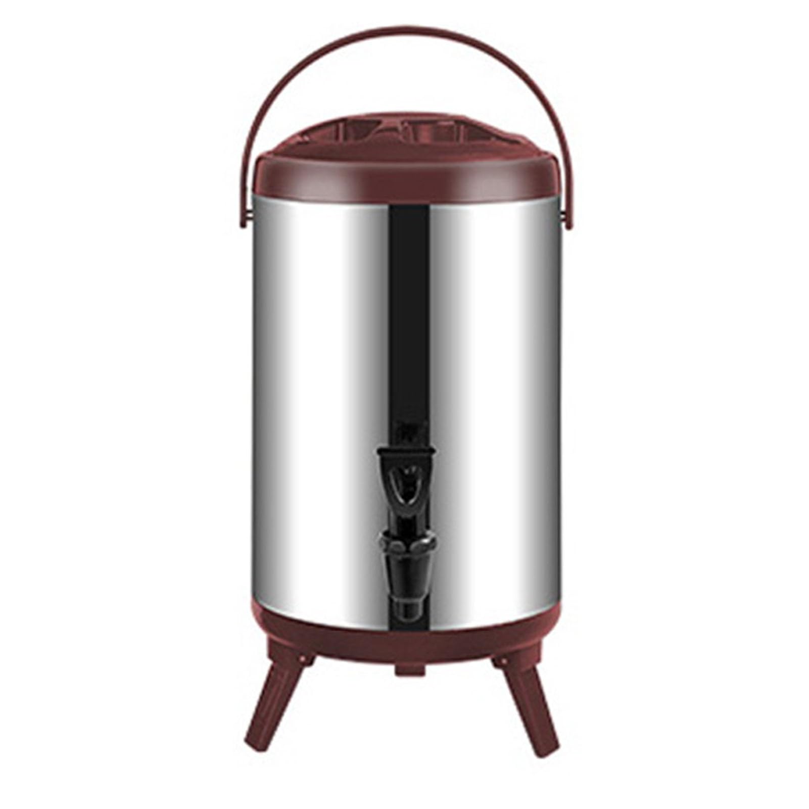 PIKETU Dispenser Termico per Bevande Calde e Fredde, Feste all'aperto e Uso Quotidiano, distributore Termico Isolato in Acciaio Inox, per tè Caldo e caffè, Latte, succhi,Marrone,10L