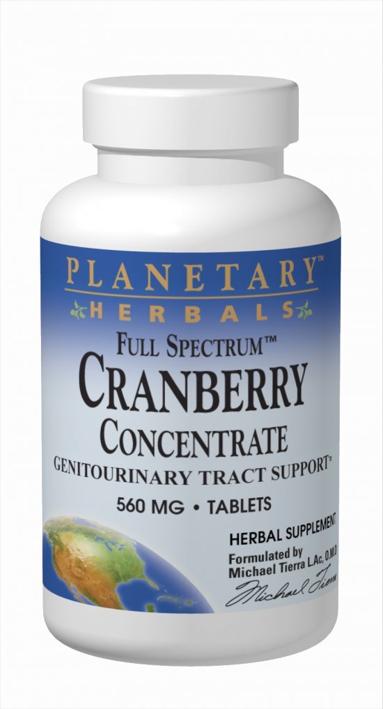 Planetary Herbals Full Spectrum Cranberry Concentrate, 560 mg, Tablets , 90 tablets