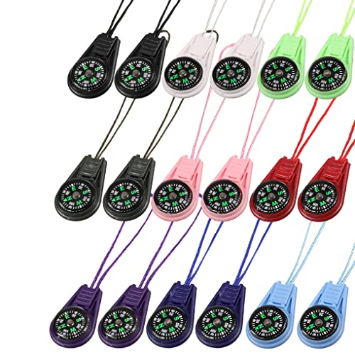 10 Stück Kinder Kompass Mit Karabiner - Mini Kompass Schlüsselanhänger Für Outdoor
