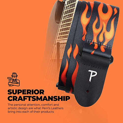 Perri PLLPCPRF Sangle en polyester pour Guitare Motif Flammes Rouge - Les Beatles, Paul McCartney, John Lennon, RIngo Starr, George Harrison Perri PLLPCPRF Sangle en polyester pour Guitare Motif Flammes Rouge – Image 6