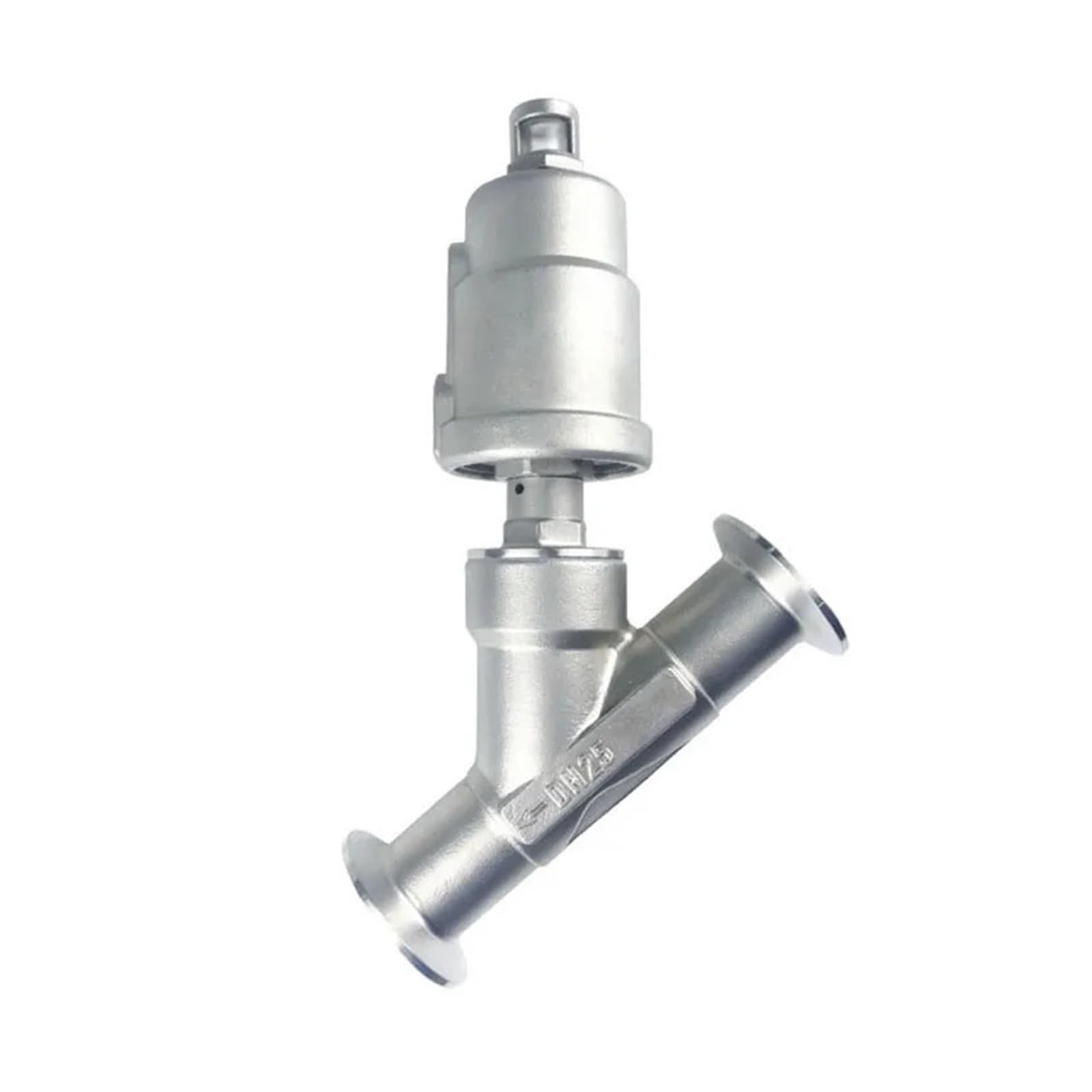 Vanne de siège angulaire pneumatique DN25 inox pour usines et circuits de brassage