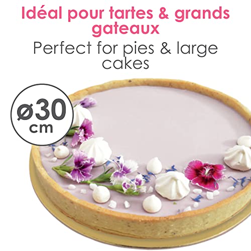 ScrapCooking - 4er-Set Tortenunterlage Rund Ø 30 cm - Cake Board - Karton Gold & Schwarz - Große Tortenplatte XXL - Kuchenplatte Cakeboard für Torten Kuchen Geburtstag - 5215