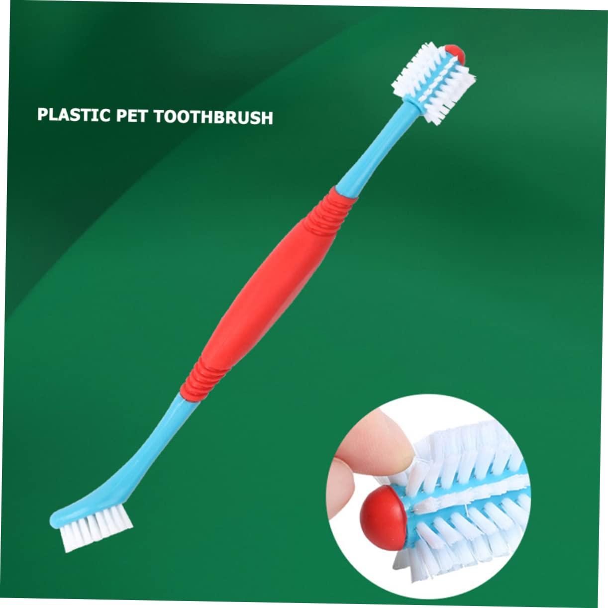 minkissy Lot De 3 Brosses À Dents Doubles Pour Animaux De Compagnie Manche Ergonomique Nettoyage Des Dents Nettoyage De La Cavité Buccale 4 Pièces X 3