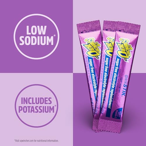 Image of Sqwincher Qwik Stik Zero Single Serve, 0.11 oz Packs, 20 oz Yield, Grape, 50 /Bag - 1 Each