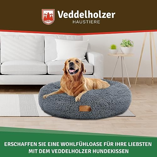 Veddelholzer Ø 60 cm (S) Dunkelgrau Hundebett Katzenbett Hundekissen Hundebetten in mehreren Größen Hundebett große mittelgroße kleine Hunde waschbar in hellgrau und dunkelgrau für alle Hunde & Katzen