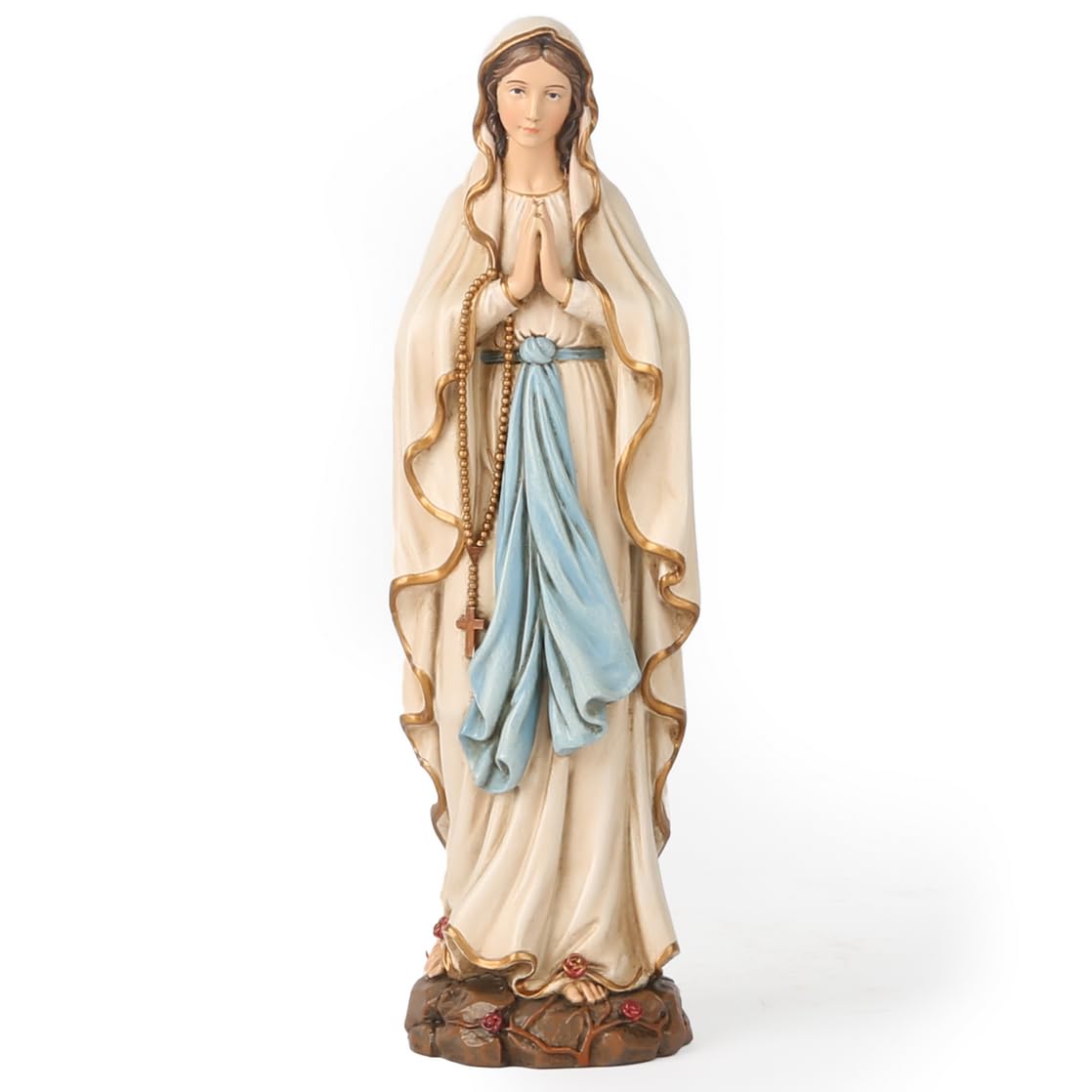 BC Our Lady of Lourdes Blessed Virgin Mary Catholic Statue Home Decor Religious Gift for Mother 6" Tall Renaissance Style Handmade by Buildclassic