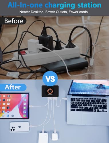 WANLONGXIN 100W 8-Port Multiple USB Charger Station,Fast Charging Station for Multi Devices with Smart Port & Safety Protection,USB Charging Station Compatible with Phones, Tablets, Laptops - image 4
