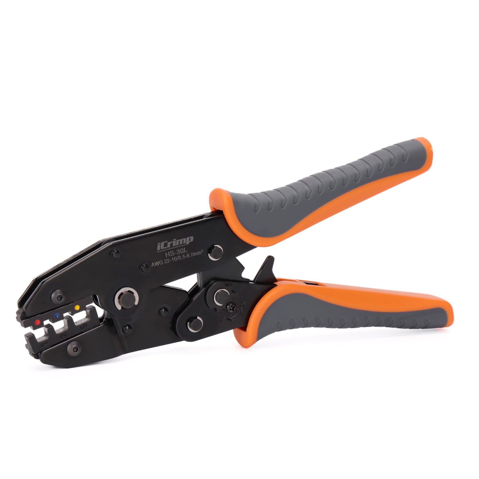 iCrimp IWS-30L Ratchet Heat Shrink Crimping Tool for Insulated Ferrules Wire Terminal Crimper with Ergonomic Handle