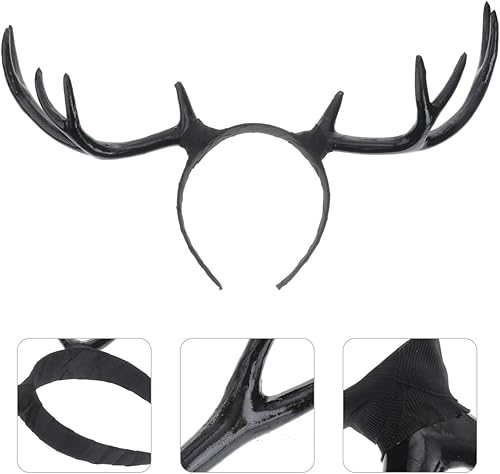 Miniatura 9 de Lurrose Diadema gótica de cuerno de ciervo con cuernos de ciervo, para disfraz de cosplay, para Halloween, Navidad, fiesta de cosplay