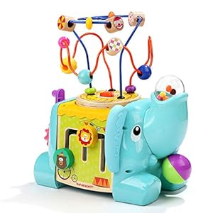 Top Bright Activiteiten Kubus – 5-zijdige Olifant Baby Activiteitentafel 1 Jaar Oud – Interactief Houten…