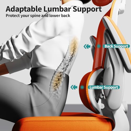 Image of TRALT Office Chair Ergonomic Desk Chair, 330 LBS Home Mesh Office Desk Chairs with Wheels, Comfortable Gaming Chairs (1, Burnt Orange)
