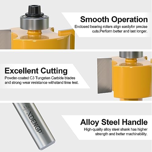 Image of Rabbet Router Bit Set 1 /2 Shank, Rabbeting Router Bits 1pcs with 6 Bearings for Interchangeable and Adjustable Multi Depths Cutter 1 /8 inch, 1 /4 inch, 5 /16 inch, 3 /8 inch, 7 /16 inch, 1 /2 inch