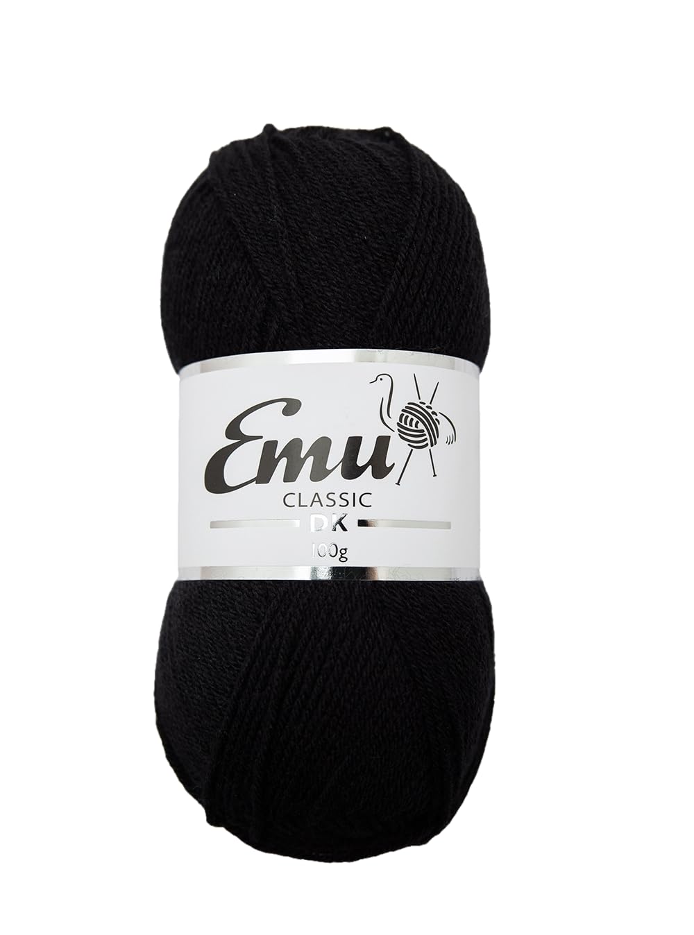 Emu Classic DK Acrylic Yarn 100g Ball 282m, Black - 123