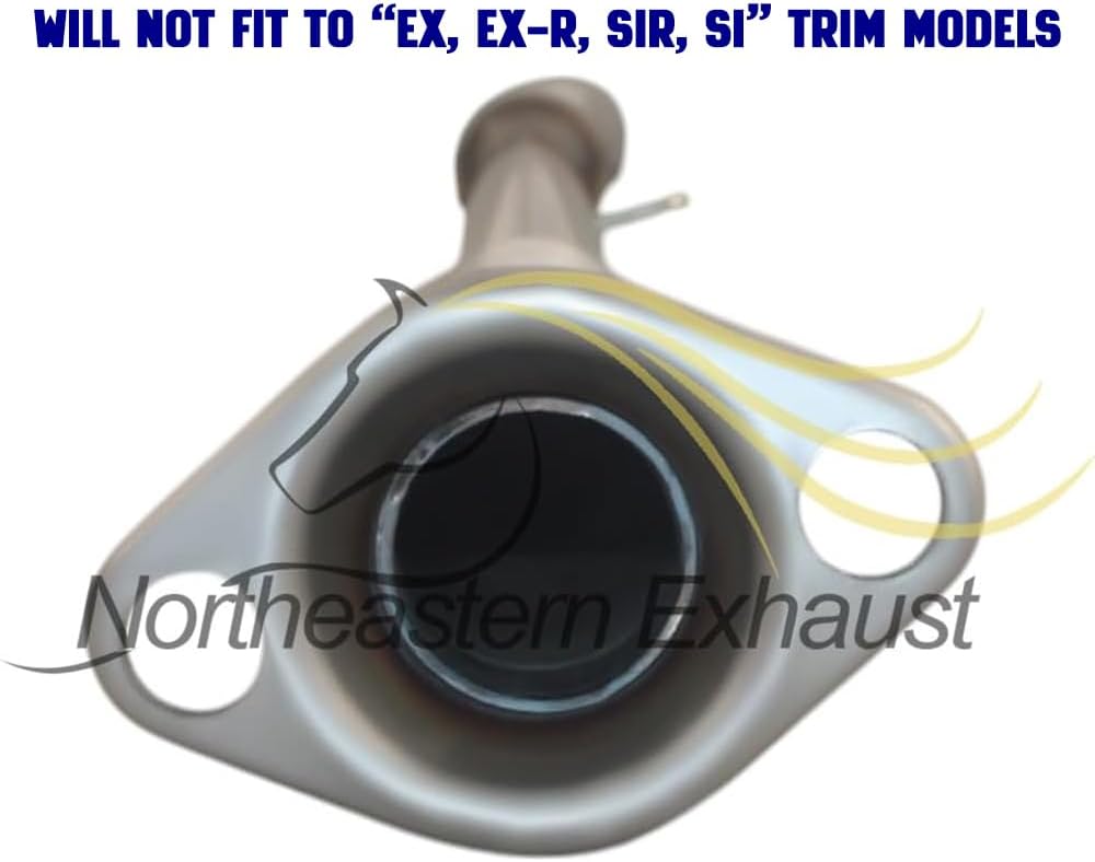 Exhaust Resonator Pipe Compatible with Honda Civic 1996-2000 1.6L | Stainless Steel | Northeastern Exhaust | Free Clamp, Gaskets, Hangers and Spring Bolt Kit Included | Direct-Fit Replacement