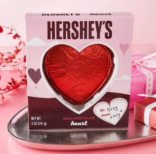 Miniatura 2 de Hershey's - Corazón de chocolate con leche, caja de regalo de dulces para el día de San Valentín, 5 onzas con adhesivo Exit 28 Bargains