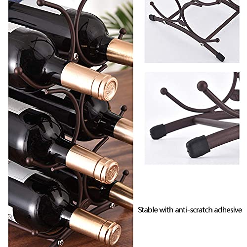 Soporte para botellas de vino de hierro de 3 niveles miniatura 6