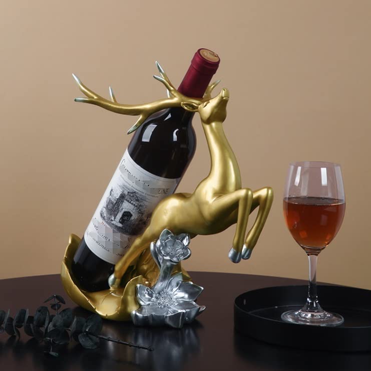 Soporte para botellas de vino de resina color dorado miniatura 3