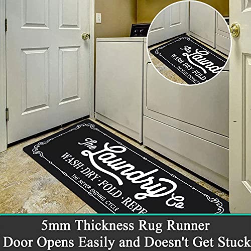 Image of Pauwer Farmhouse Laundry Room Rugs Runner 20 inchx48 inch Non Slip Waterproof Laundry Mats Kitchen Floor Carpet Durable Cushioned Natural Rubber Foam Area Rug for Laundry Room Kitchen Bathroom