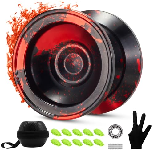 FETESNICE unresponsive Yoyo for Professional Players Aluminum Metal Yo Yo with Gift Responsive Bearing for Beginners. Yoyo for Kids and Adults
