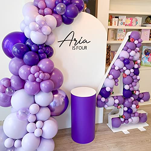 Image of Voircoloria 130pcs Dark Purple Balloons Different Sizes 18 inch 12 inch 10 inch 5 inch Party Latex Balloons for Birthday Halloween Graduation Baby Shower Anniversary Party Decorations