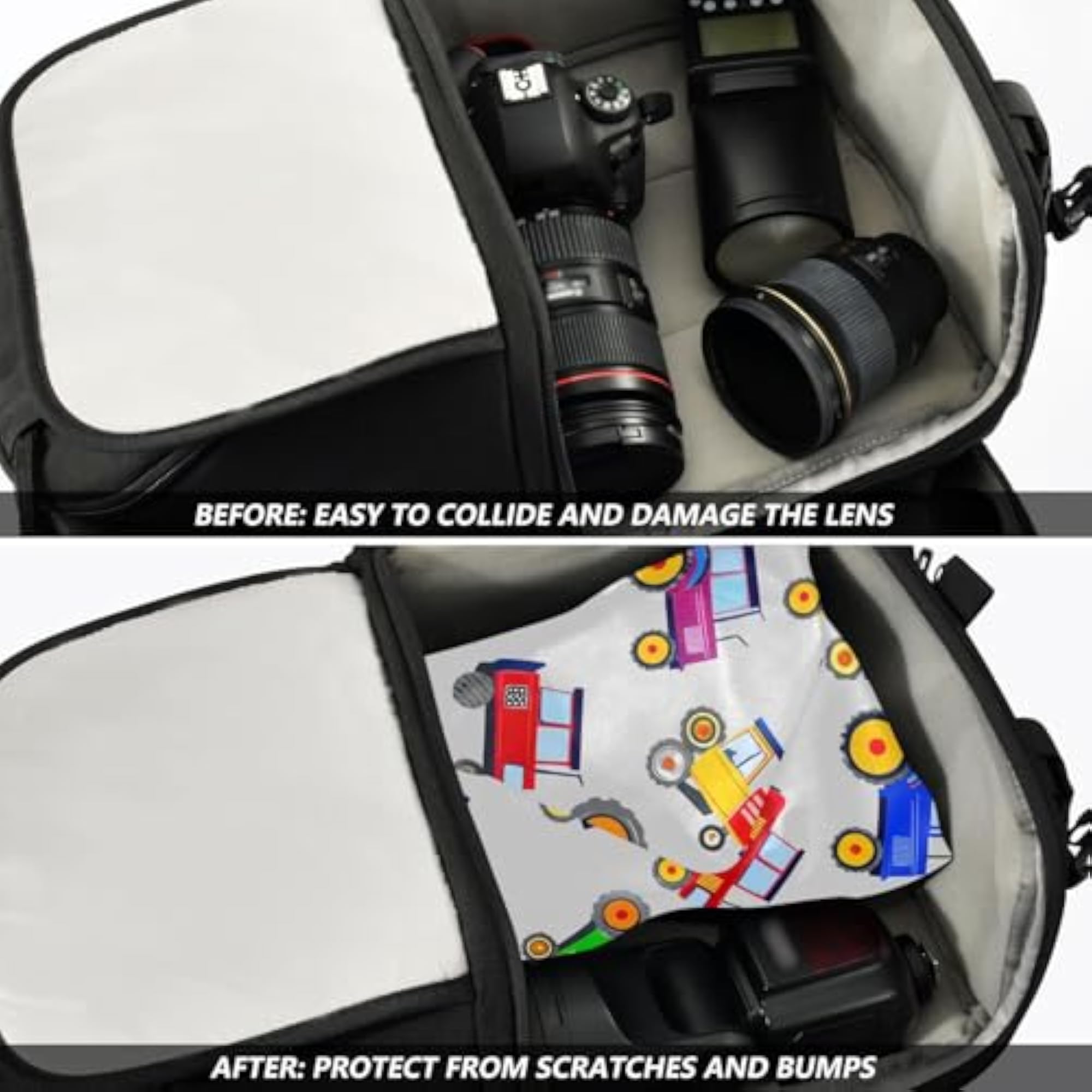 Colorful Tractors Self Adhesive Cloth for Makeup and Travel