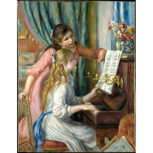 Impression sur toile Girls at the Piano 03, reproduction 1892 d'art roulée grand format 101x127 cm
