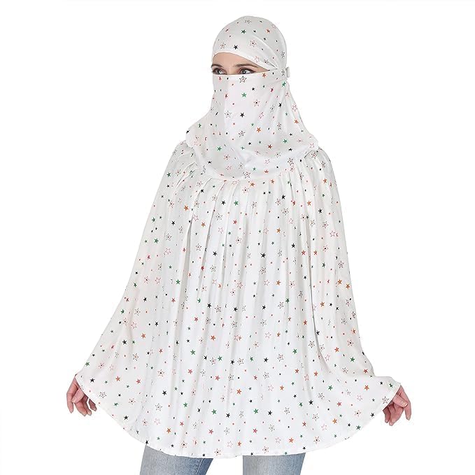 Cotton Scarf with Face Mask, Universal Size, Multicolor Printed Design, Sun Protection, Lightweight, Random Pattern-picture-18