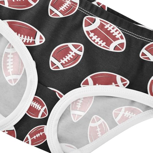 Wusikd American Football Girls' Underwear Cotton Black Girls Briefs Soft Toddler Underwear 2T4