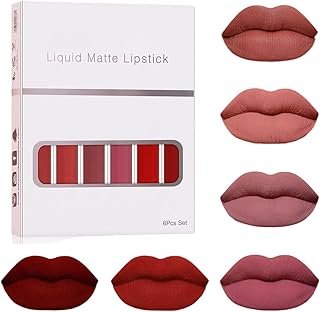 Juego de 6 brillos de labios mate impermeable...