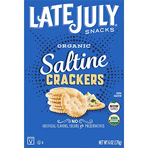 Late July Organic Round Saltine Crackers, 72 Oz, Pack of 12
