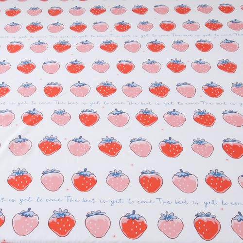 Image of NATURETY Bedding Fitted Sheet with Deep Pocket,Cute Fruit Printed Fabric Bed Sheets (Pink Strawberry, Twin)