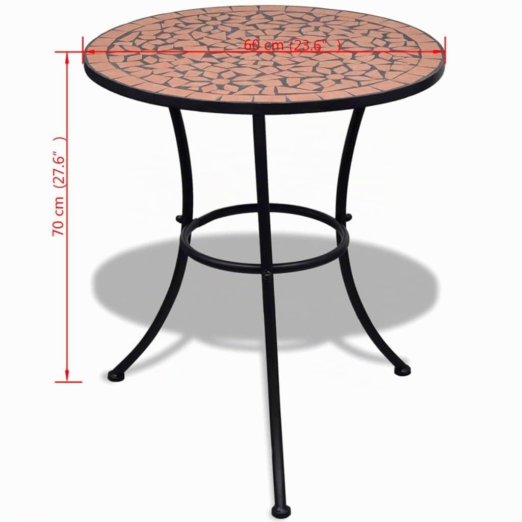 vidaXL Mesa de Bistro de Mosaico Terracota 60 cm