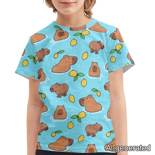Image of Renewold Kids Novelty T-Shirt for Girls Boys Short Sleeve Crewneck Summer Tee Soft Breathable Graphic Shirt for Age 2-16