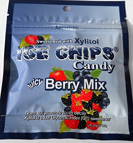Ice Chips Candy in Resealable Pouches, 12-Pack Case (Berry Mix)